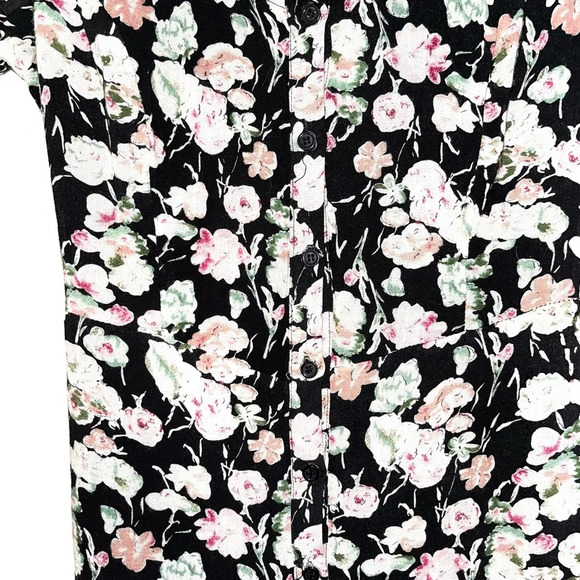 Anthropologie Pins and Needles Black Floral Print Open Back Maxi Dress Medium - Picture 4 of 13